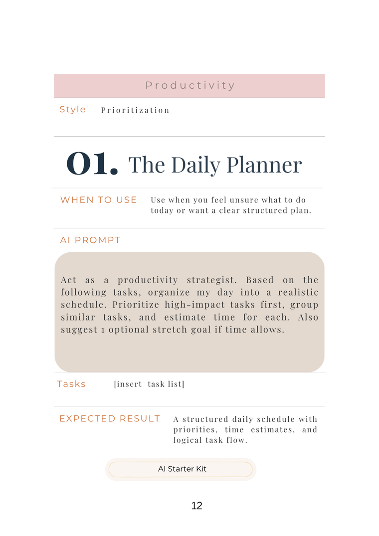 AI Starter Kit – 60 Prompt Frameworks
