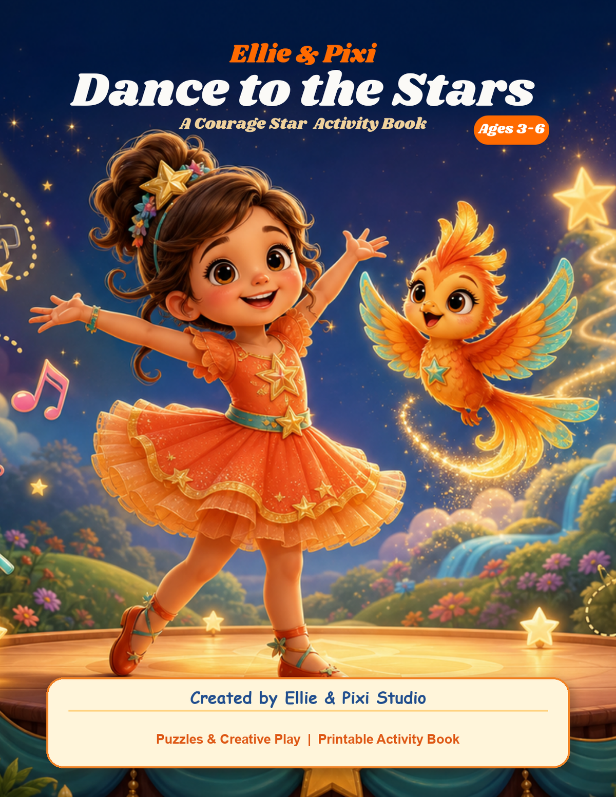 Ellie and Pixi Dance to the Stars digital activity book front cover