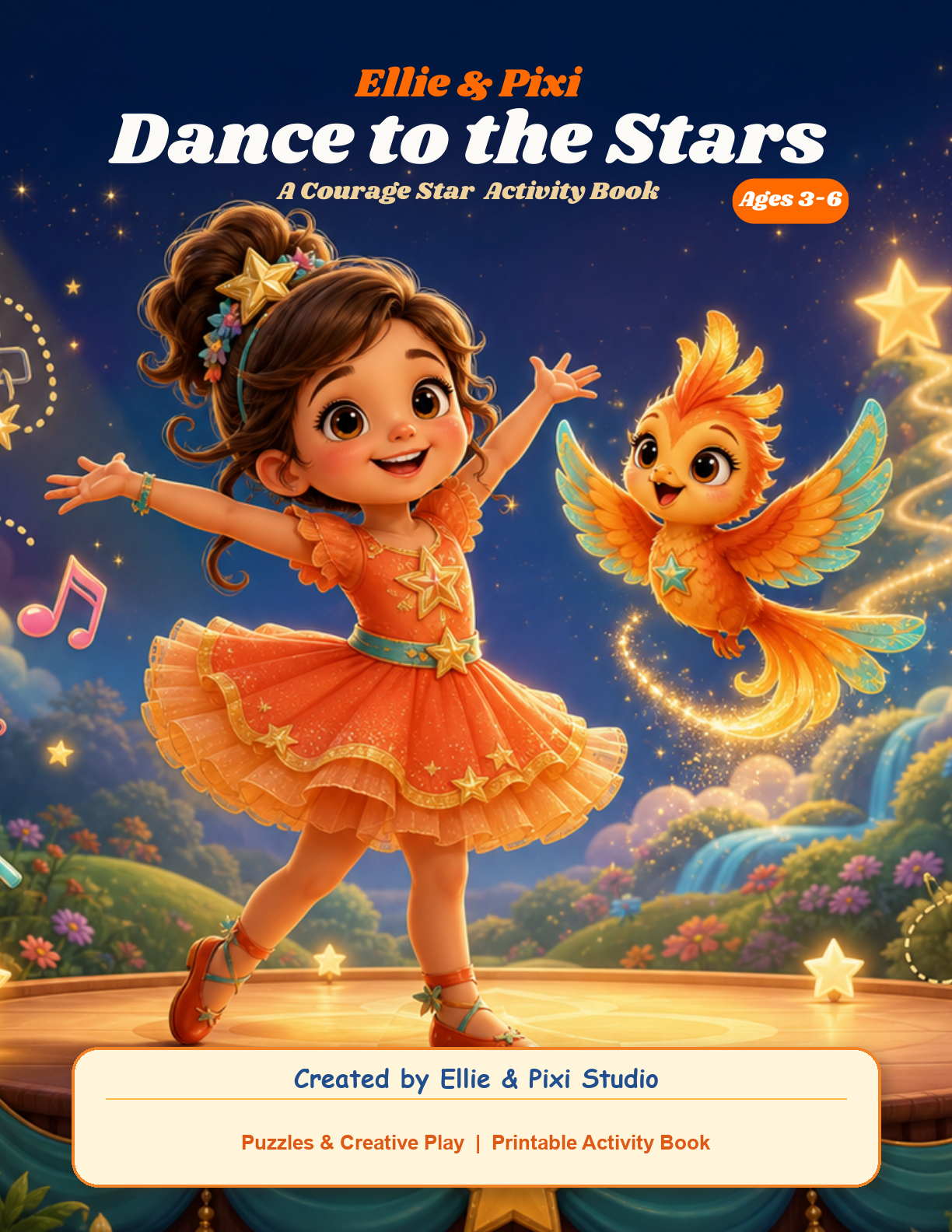 Ellie and Pixi Dance to the Stars digital activity book front cover