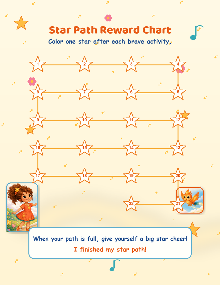 Ellie and Pixi activity book bonus star path reward chart page