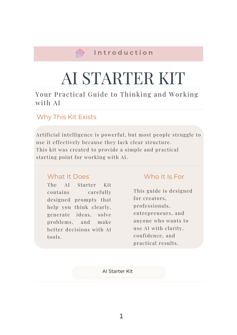 AI Starter Kit – 60 Prompt Frameworks