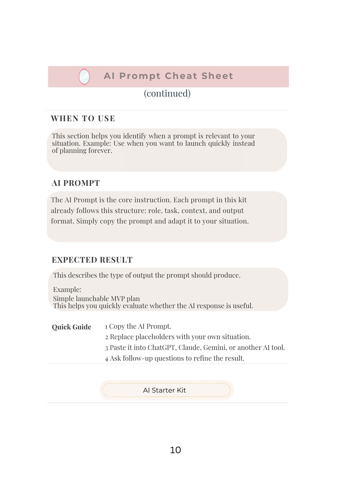AI Starter Kit – 60 Prompt Frameworks