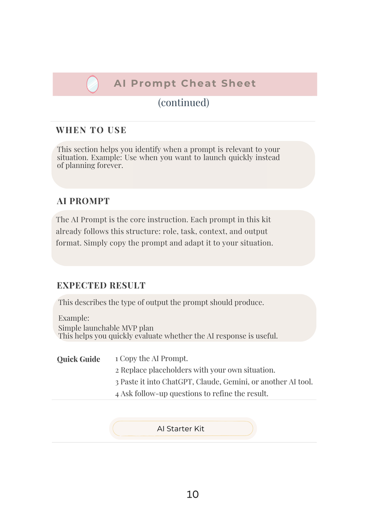 AI Starter Kit – 60 Prompt Frameworks