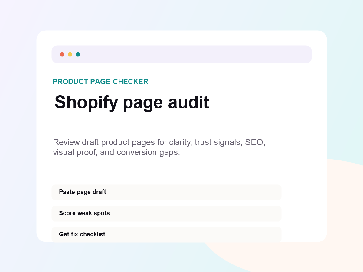 Shopify Product Page Checker preview
